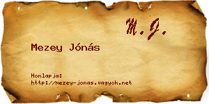 Mezey Jónás névjegykártya